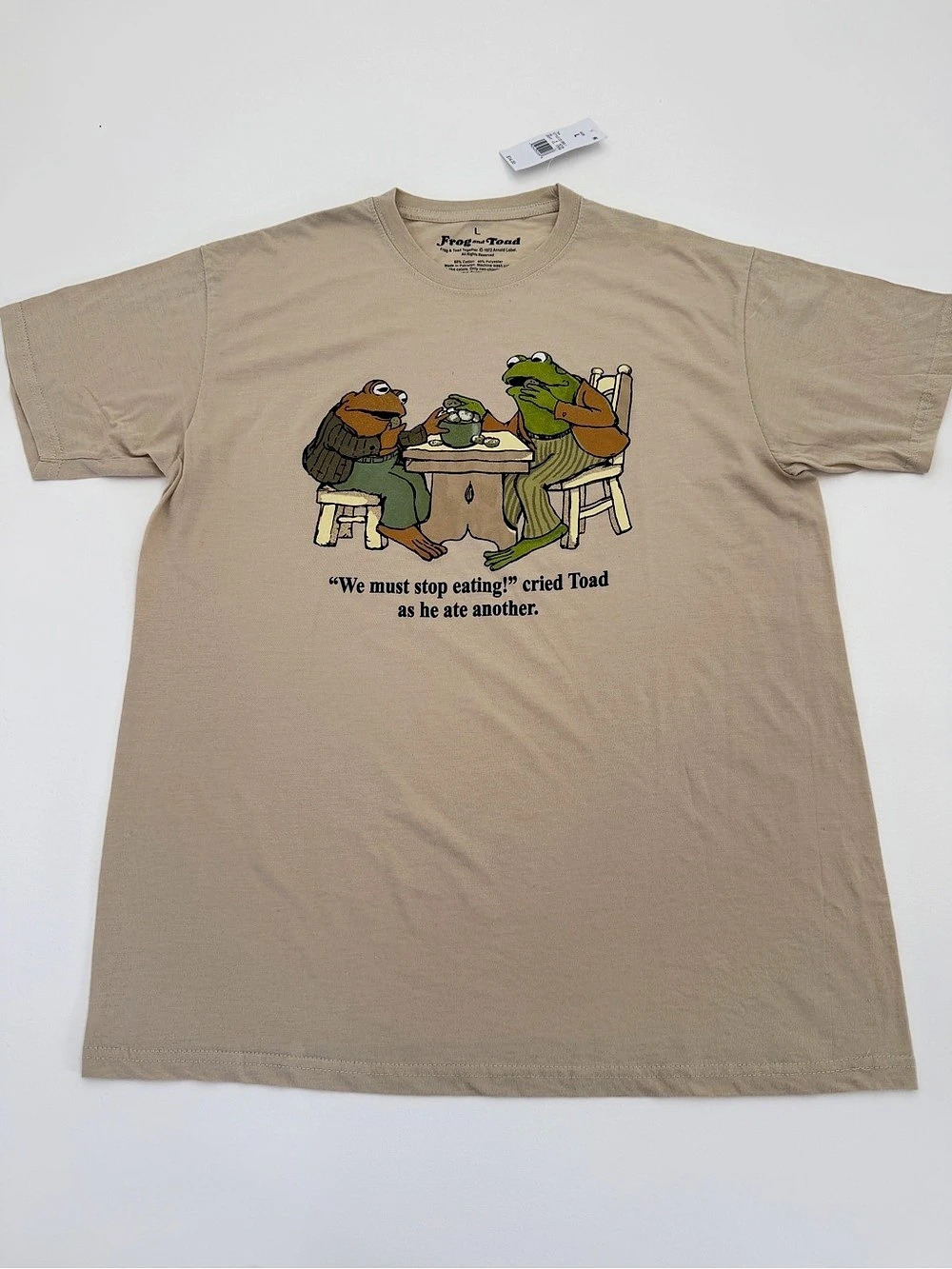 Frog and Toad We Must Stop Eating Graphic T-Shirt Tee Brown Large